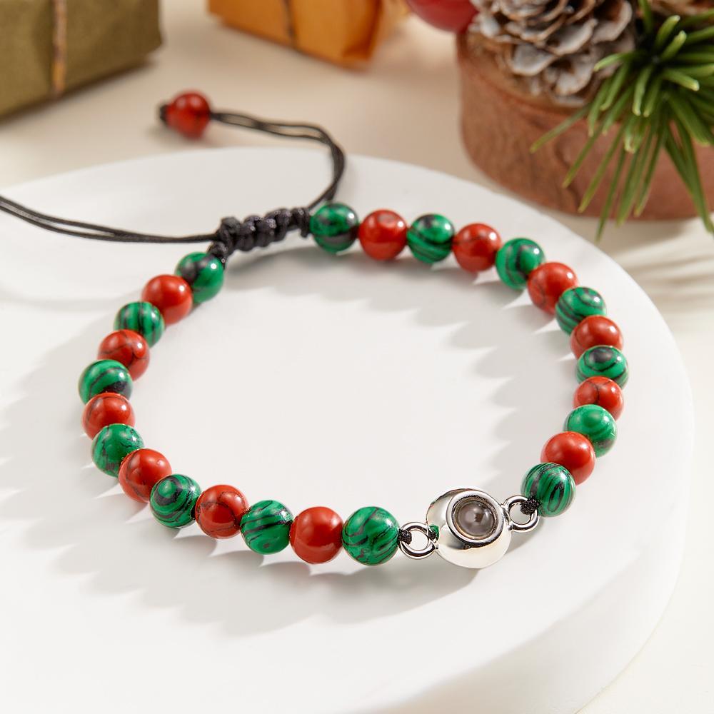 Custom Projection Bracelet Colorful Beads Unique Christmas Couple Gift - 