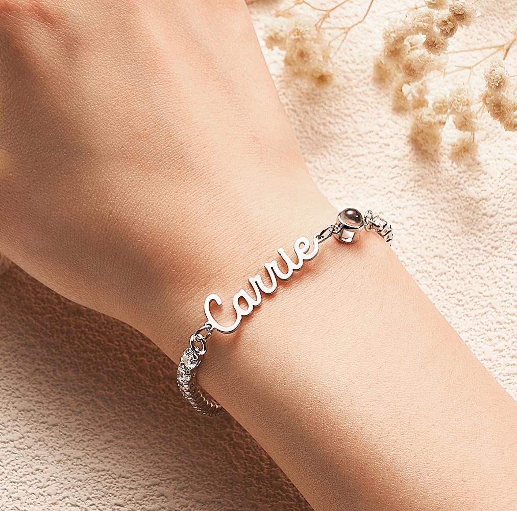 Custom Name Tennis Bracelets Projection Unique Gifts for Girl - 