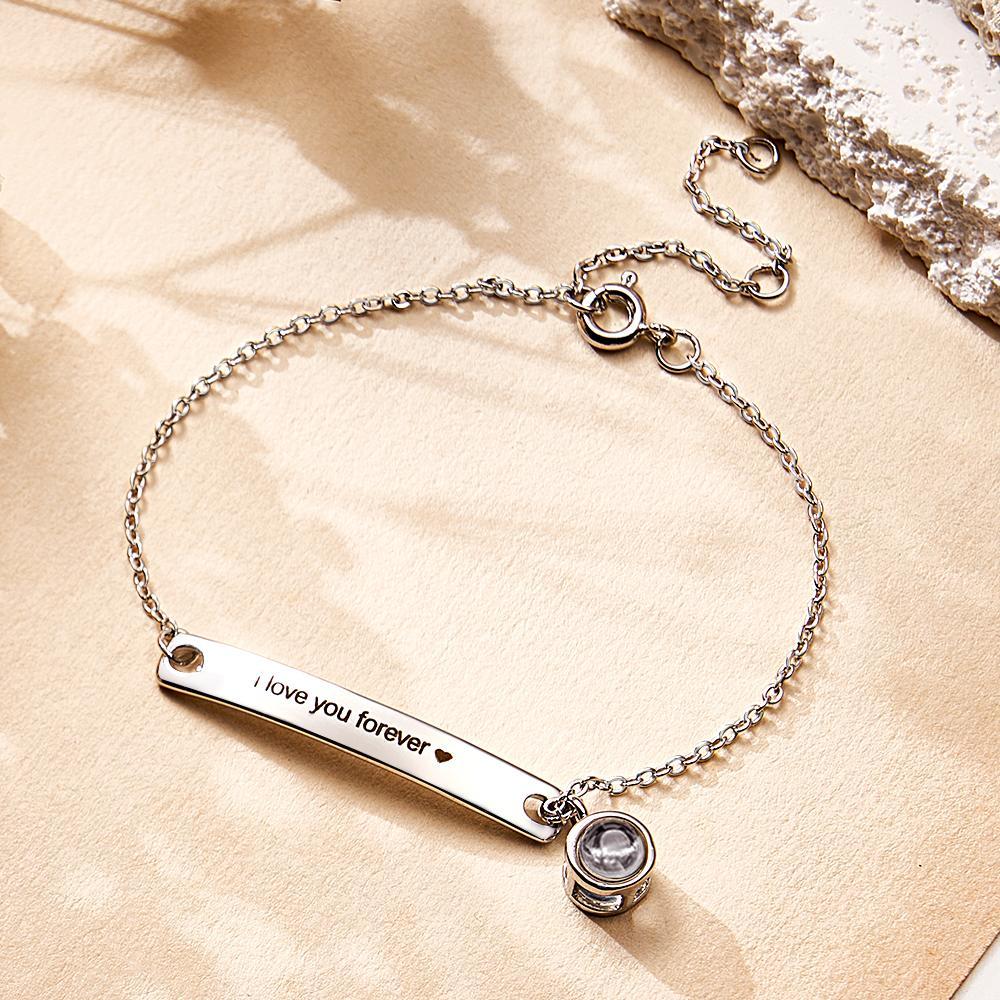 Custom Projection Engraved Bracelet Simple Gift for Girl - 