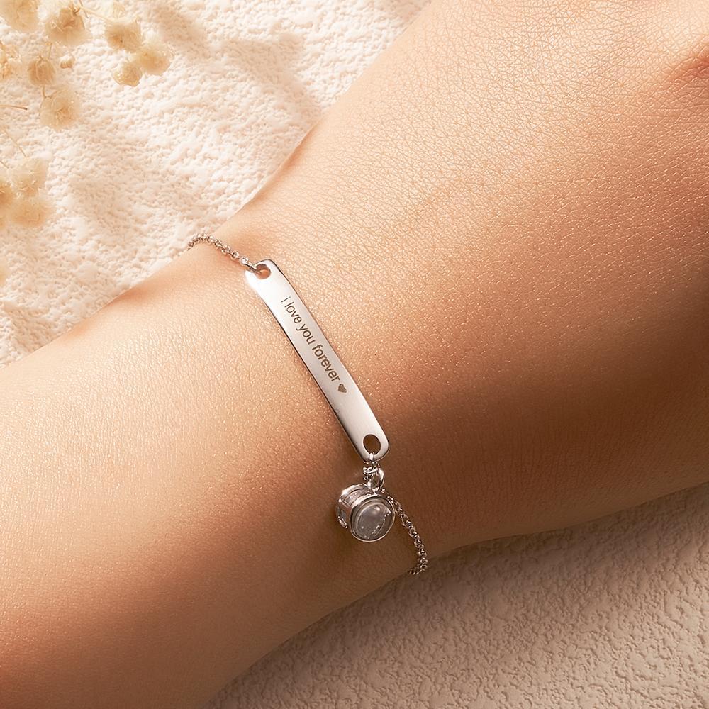 Custom Projection Engraved Bracelet Simple Gift for Girl - 