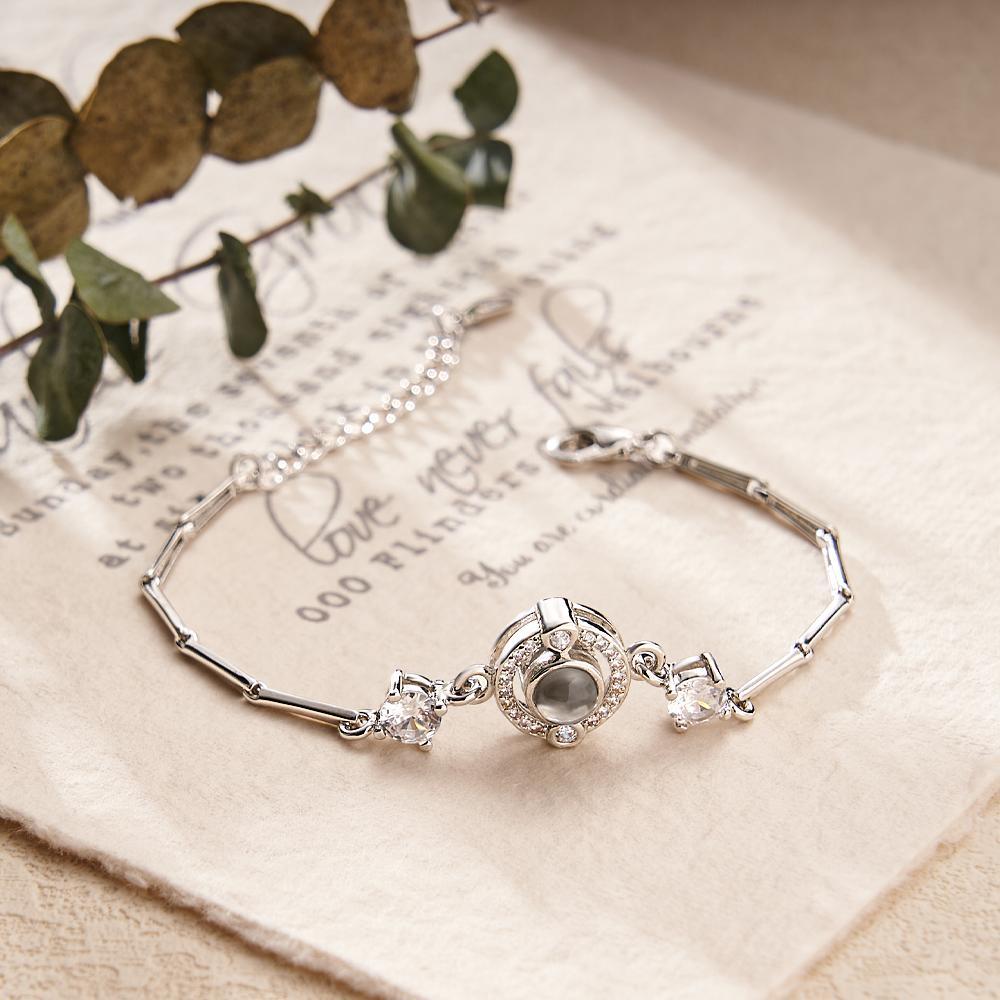 Custom Projection Bracelet Diamond Unique Chain Girl Gift - 