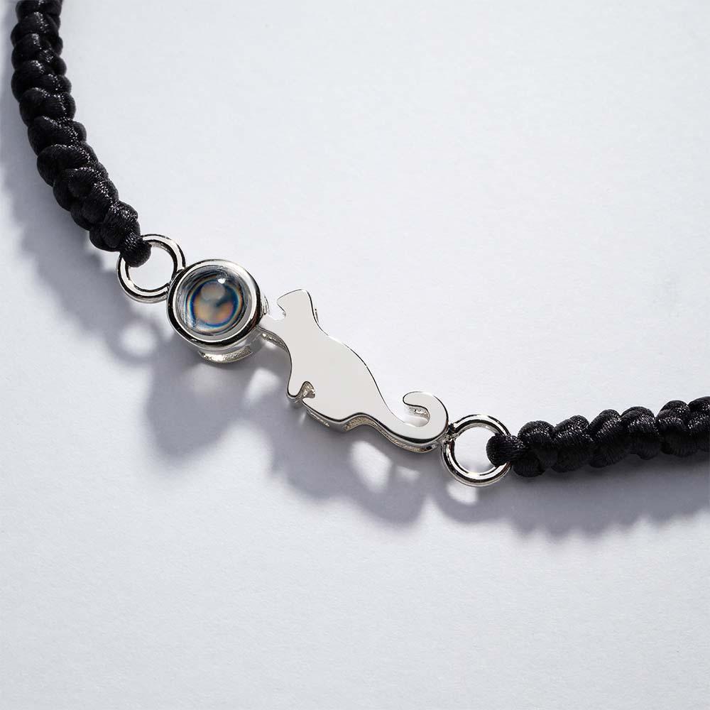 Custom Cat Projection Bracelet Personalized Memorial Picture inside Bracelet Gift for Her - 