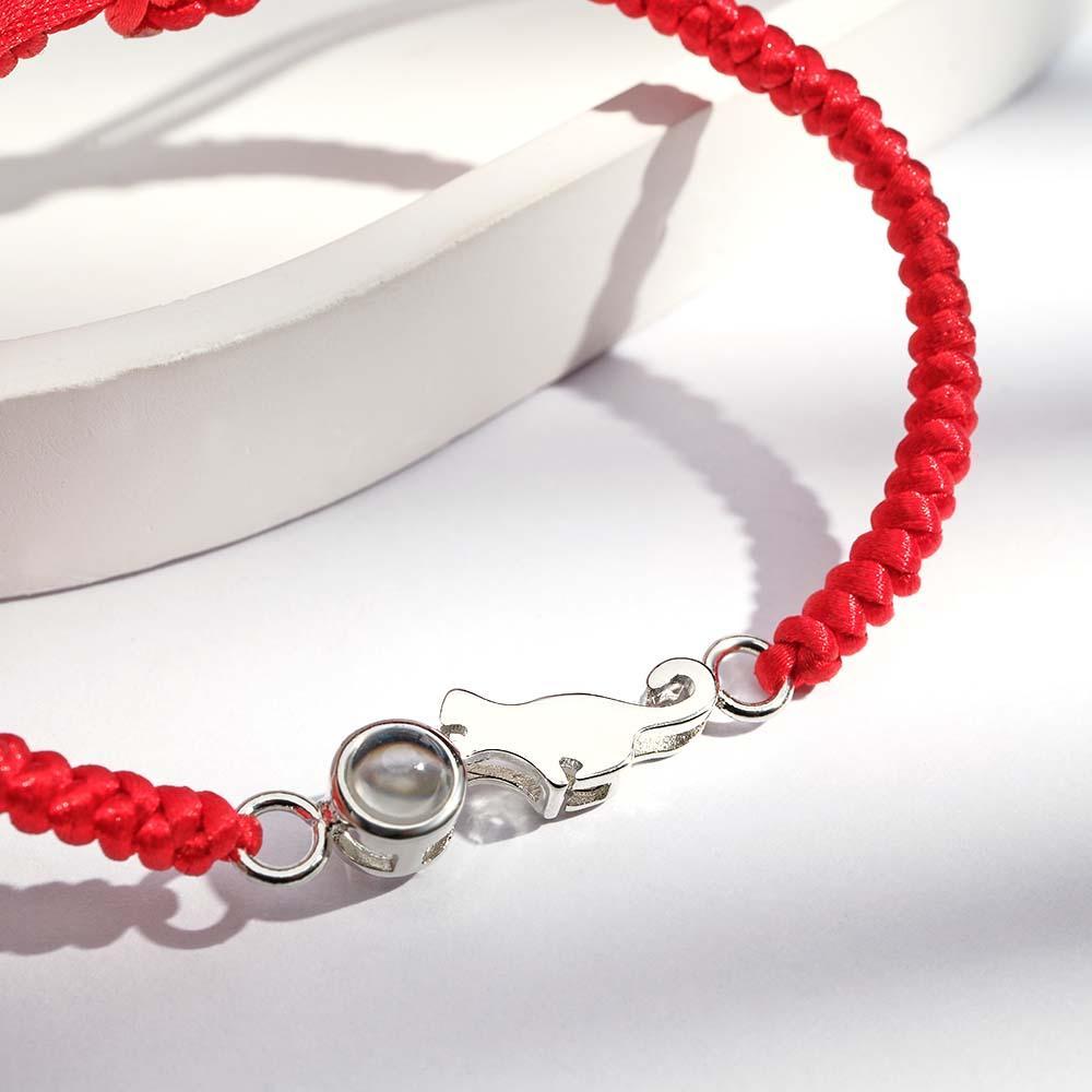 Custom Cat Projection Bracelet Personalized Memorial Picture inside Bracelet Gift for Her - 