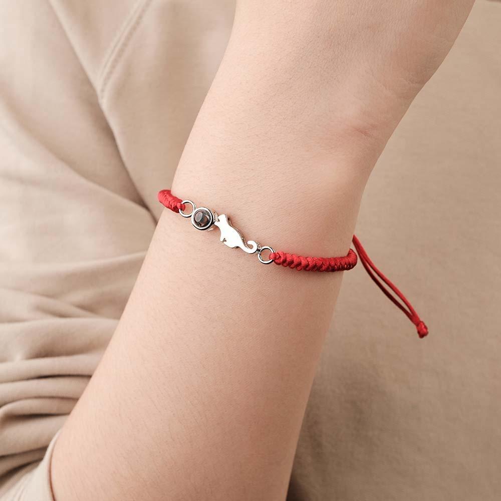Custom Cat Projection Bracelet Personalized Memorial Picture inside Bracelet Gift for Her - 