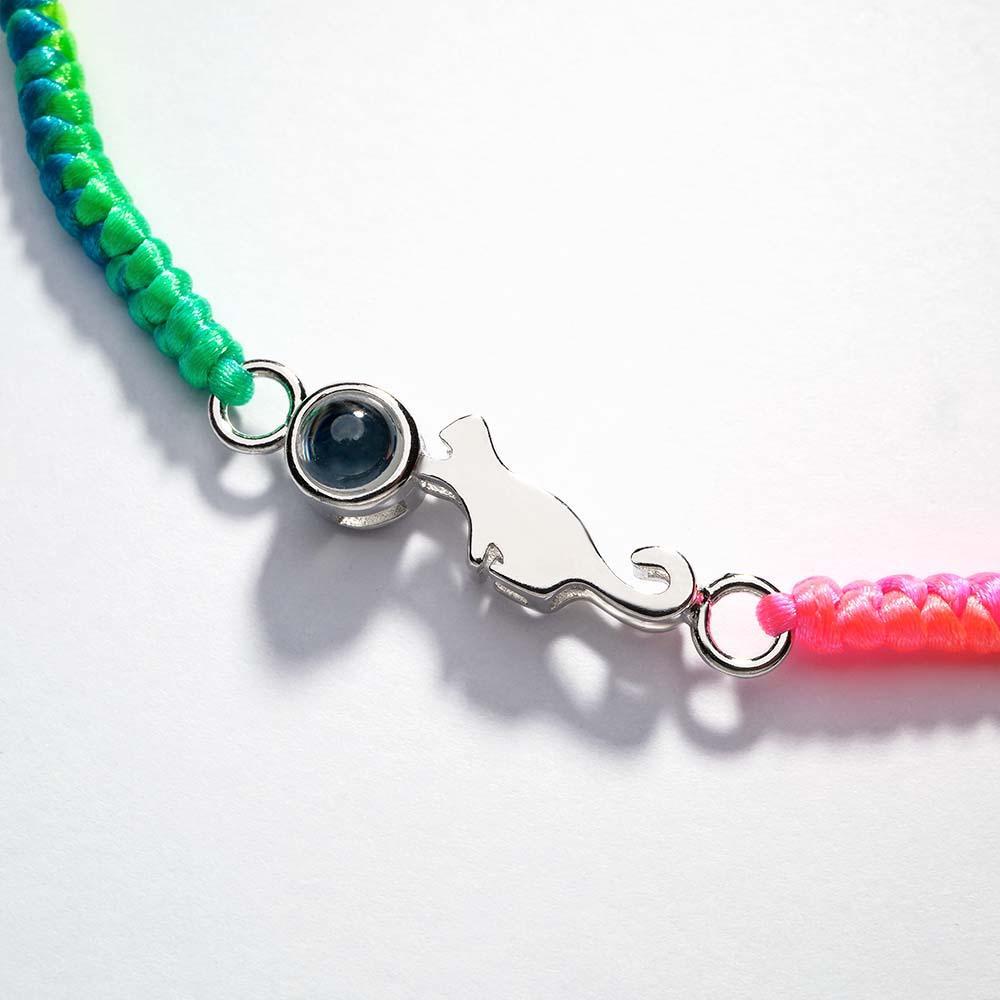 Custom Cat Projection Bracelet Personalized Memorial Picture inside Bracelet Gift for Her - 
