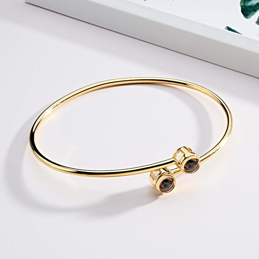 Custom Two Photos Projection Bracelet Personalized Picture Inside Bracelet Keepsake Jewelry - 