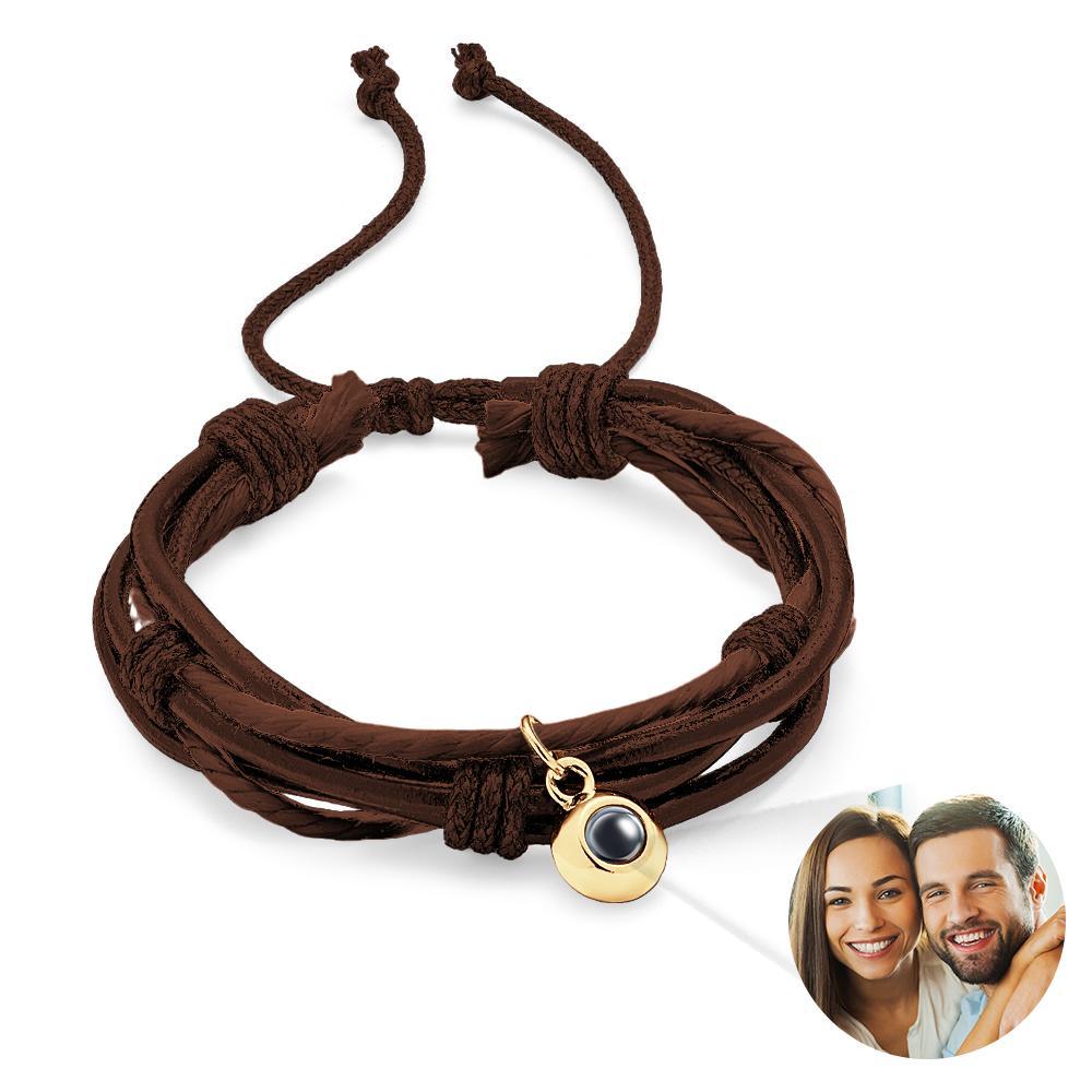 Custom Projection Bracelet Cord Braiding Gift for Him - 