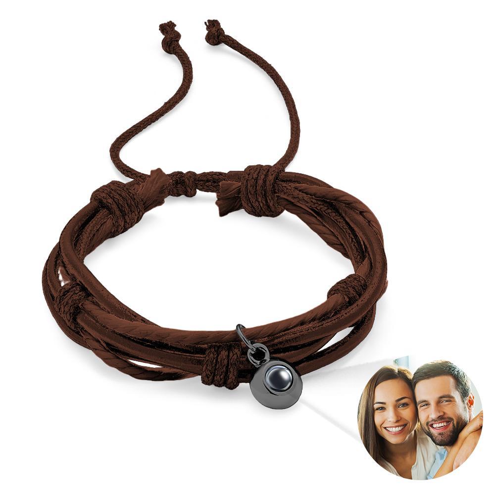Custom Projection Bracelet Cord Braiding Gift for Him - 