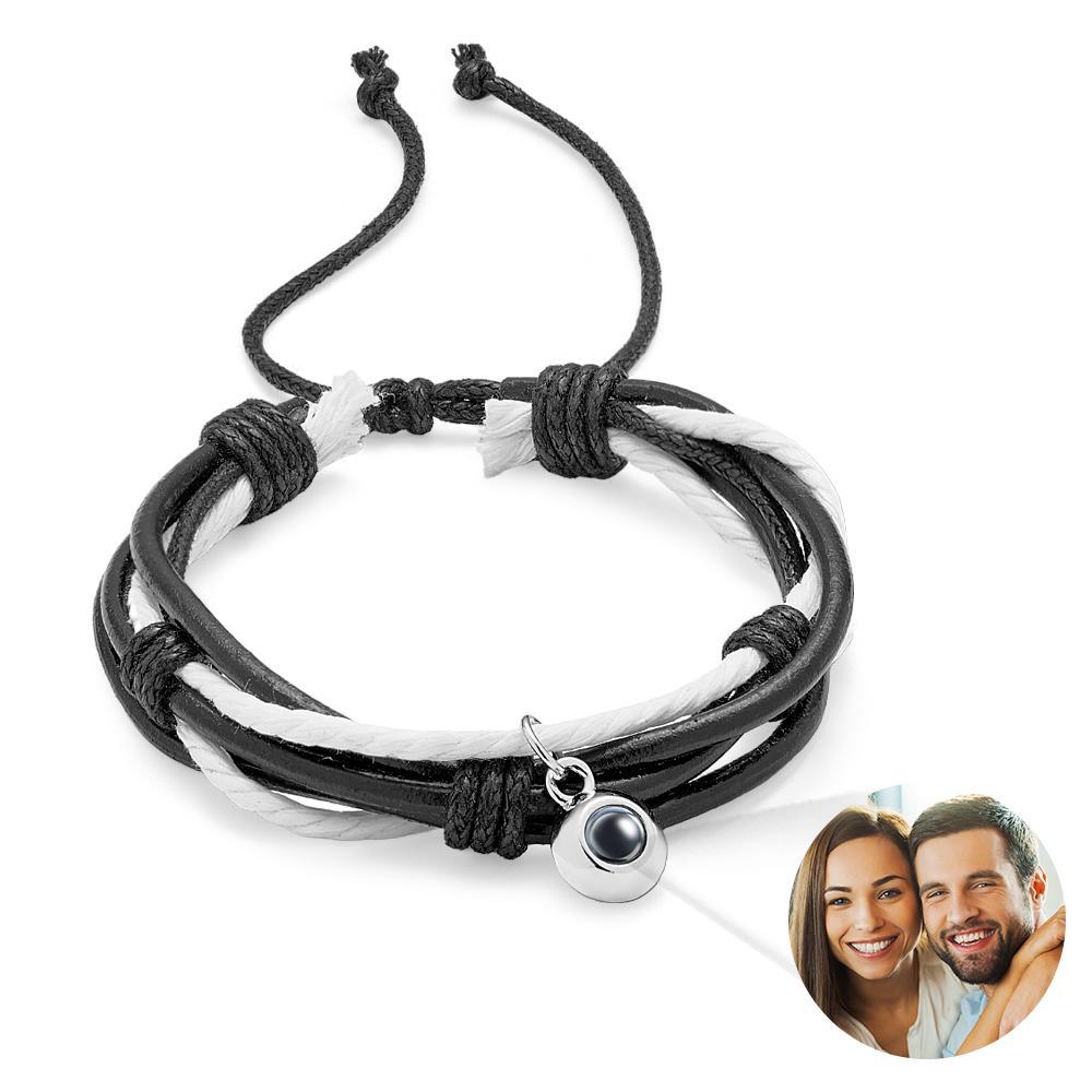 Custom Projection Bracelet Cord Braiding Gift for Him - 