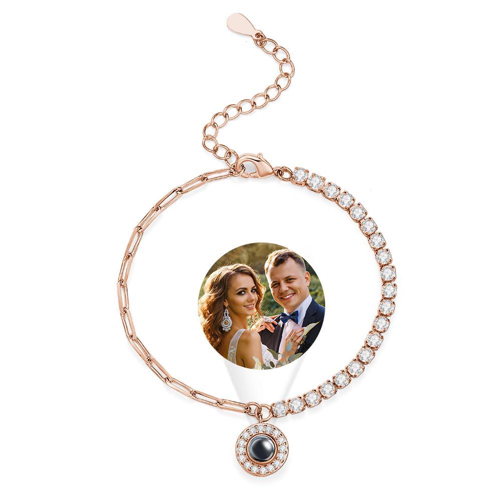 Personalized Projection Bracelet Round Pendant Design Chain Gift - 
