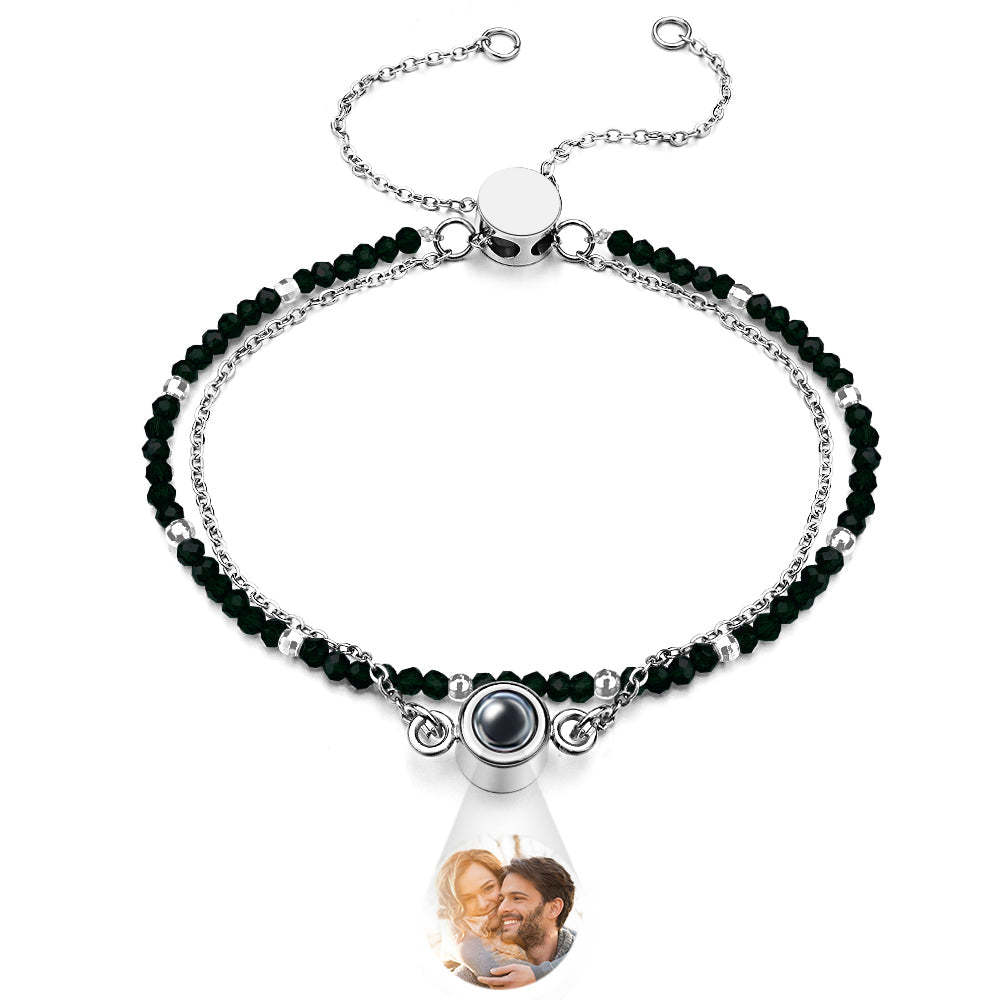 Personalized Photo Projection Crystal Double Layers Bracelet - 