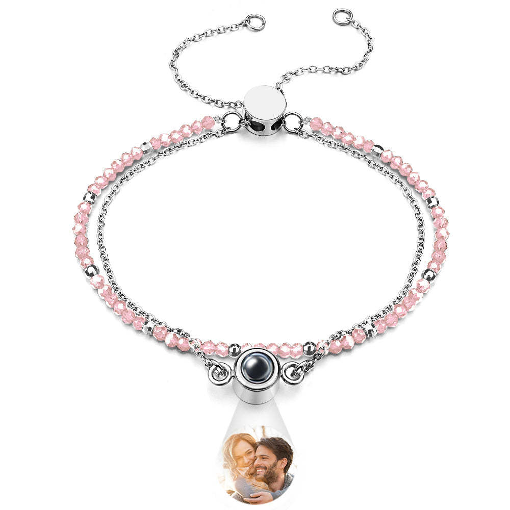 Personalized Photo Projection Crystal Double Layers Bracelet - 