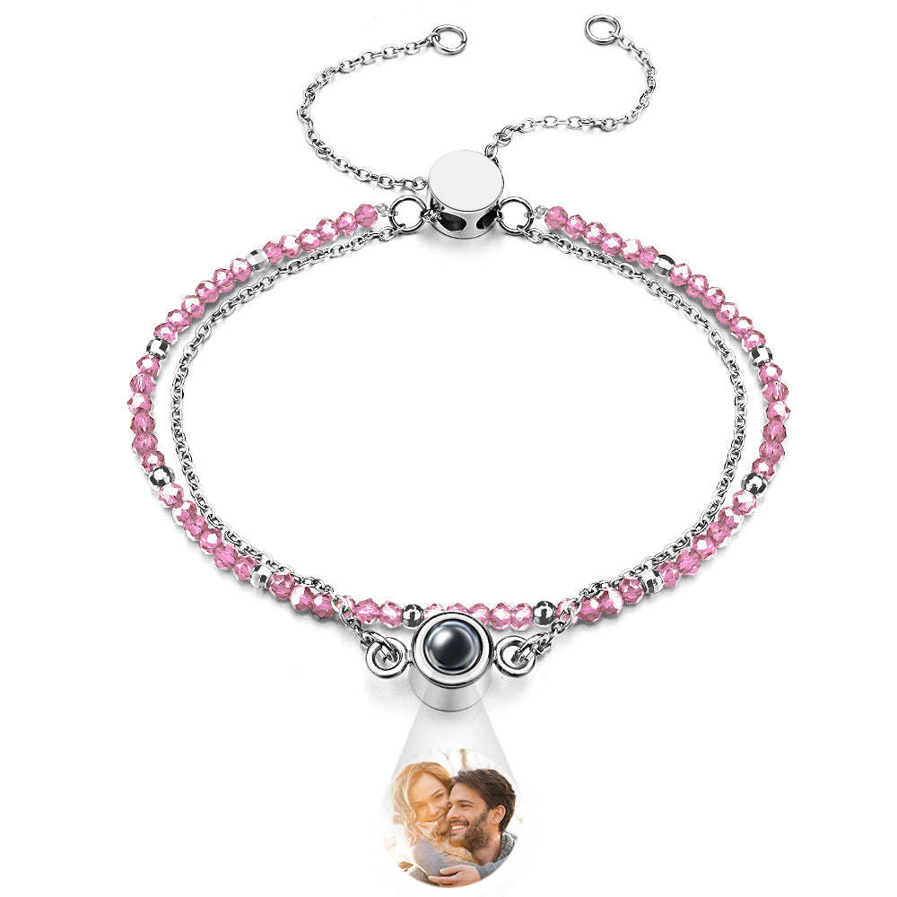 Personalized Photo Projection Crystal Double Layers Bracelet - 