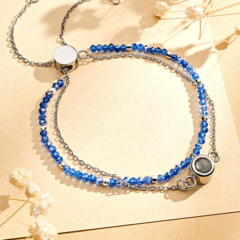 Personalized Photo Projection Crystal Double Layers Bracelet - 