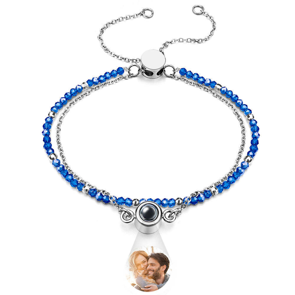 Personalized Photo Projection Crystal Double Layers Bracelet - 