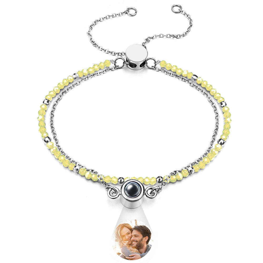 Personalized Photo Projection Crystal Double Layers Bracelet - 