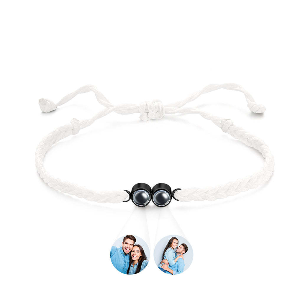Personalized Projected Picture Bracelet Multicolor Braided Rope Customized Two Photos Bracelet Simple Gift - 