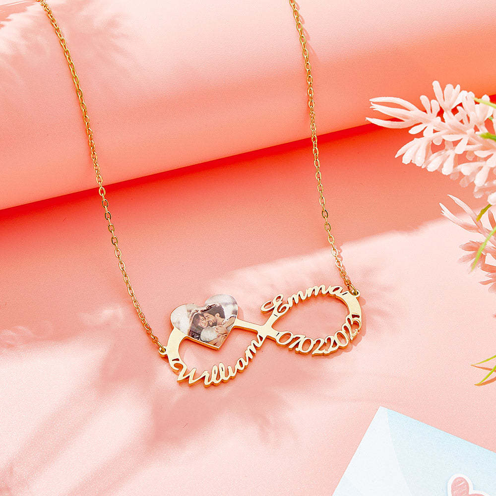Personalized Name Necklace Custom Infinity Necklace Anniversary Wedding Gift for Her - Myphotowallet