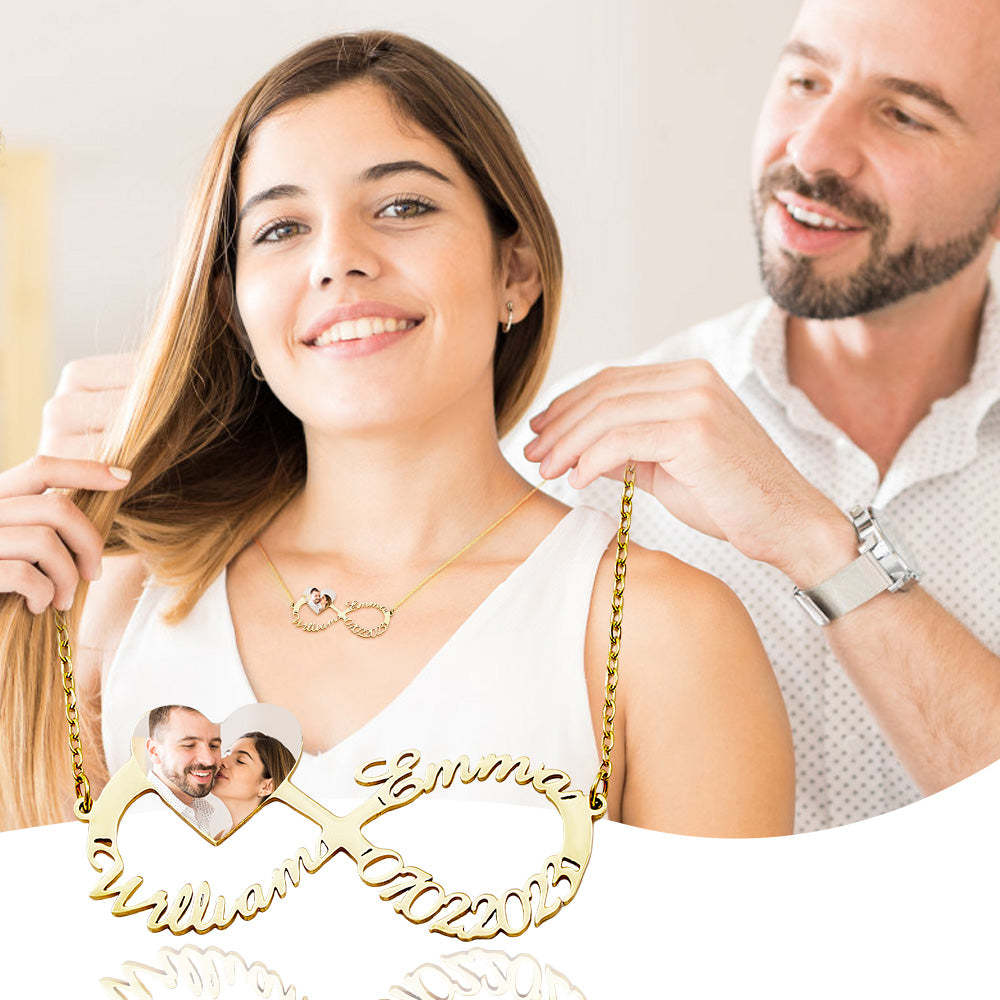 Personalized Name Necklace Custom Infinity Necklace Anniversary Wedding Gift for Her - Myphotowallet