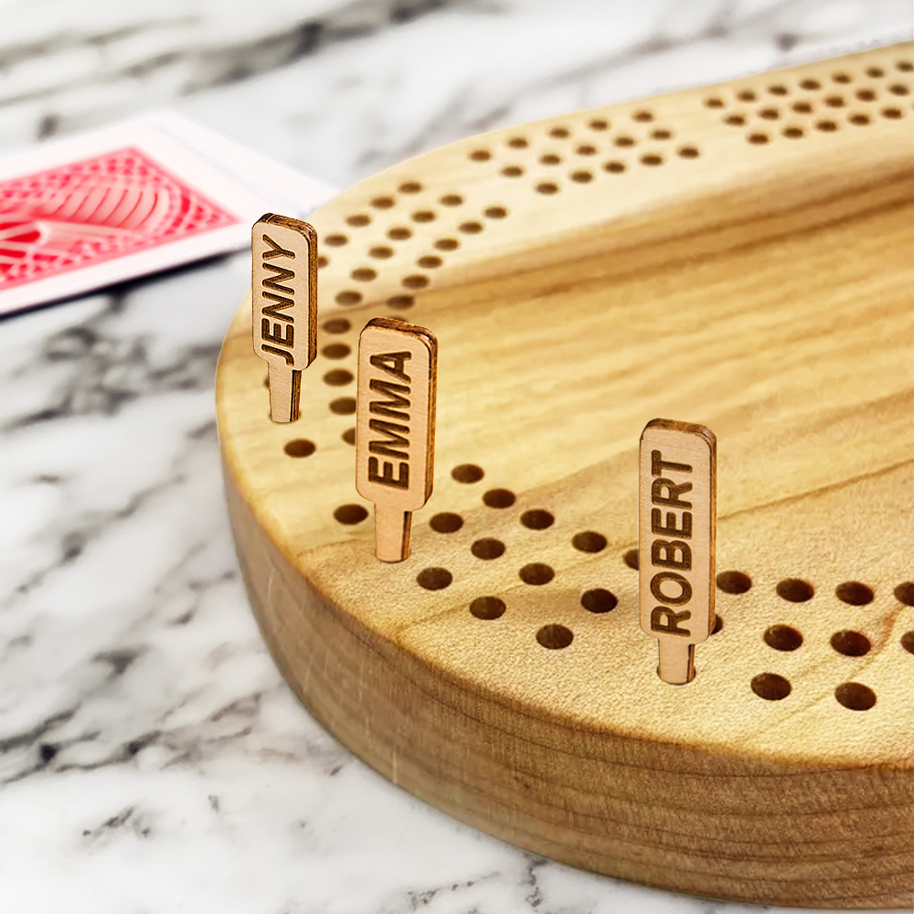 Personalized Wooden Cribbage Board Pegs Names Pegs For 2 Players ( Every player gets 2 pegs)