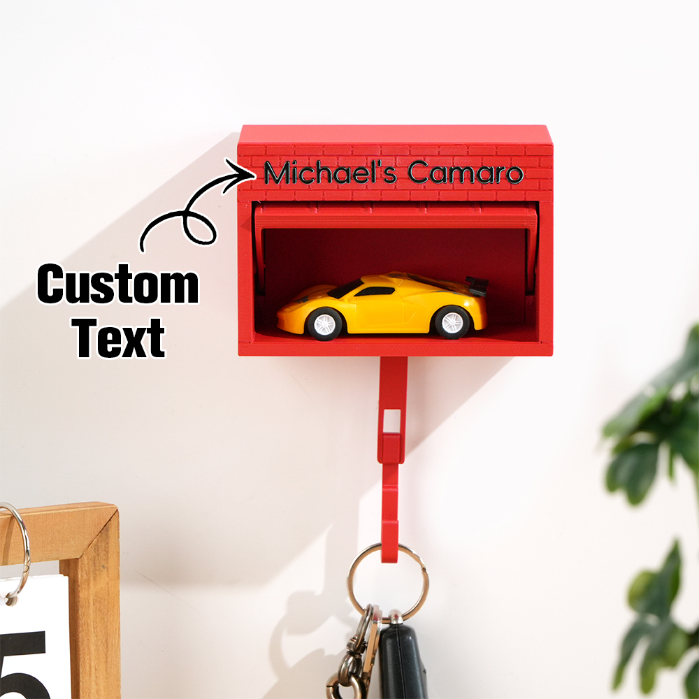 Mini Garage Key Holder for 1:64 Scale Cars Wall Mount Display Gift for Car Lovers Father's Day Gift