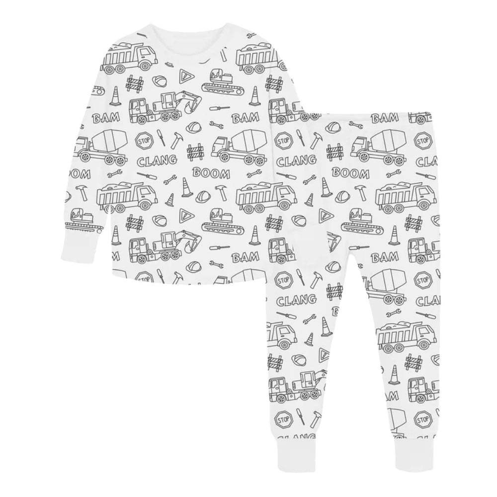 Children's DIY Hand-painted Graffiti Pajama Sets Home Clothes Coloring Cotton Pajama Sets - 