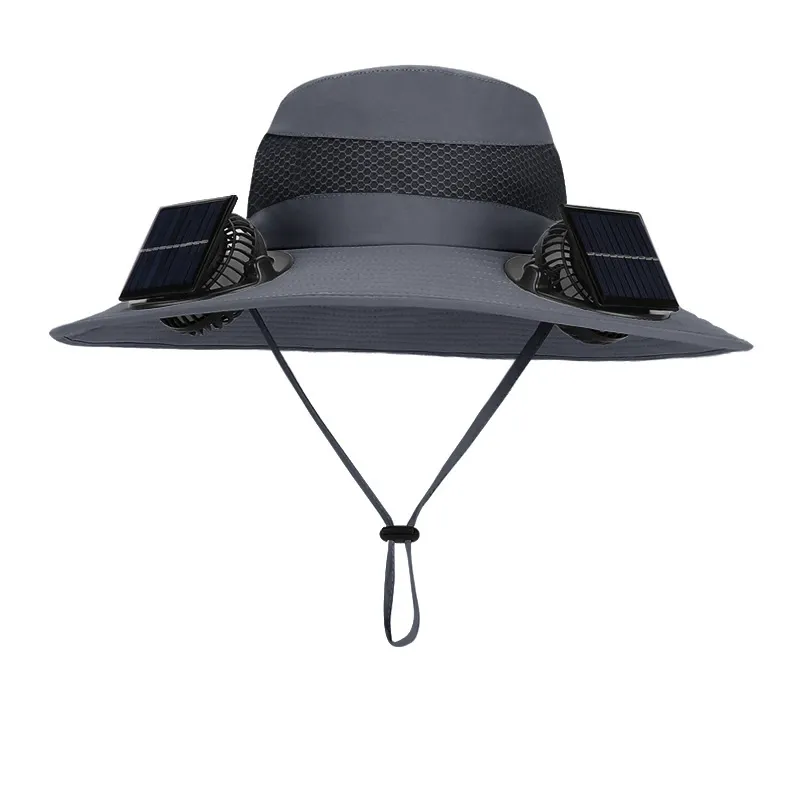 Wide Brim Solar Fan Outdoor Fishing Hat-Solar & USB Charging, Sunscreen Sun Hat with Fan, Solar Fan Hat Upf50+