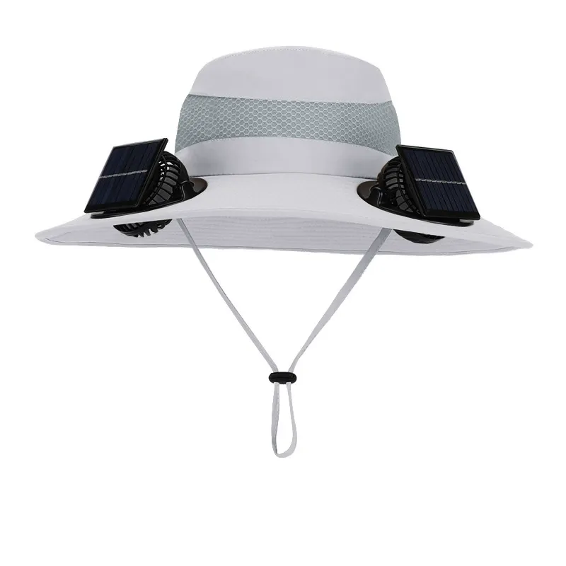 Wide Brim Solar Fan Outdoor Fishing Hat-Solar & USB Charging, Sunscreen Sun Hat with Fan, Solar Fan Hat Upf50+