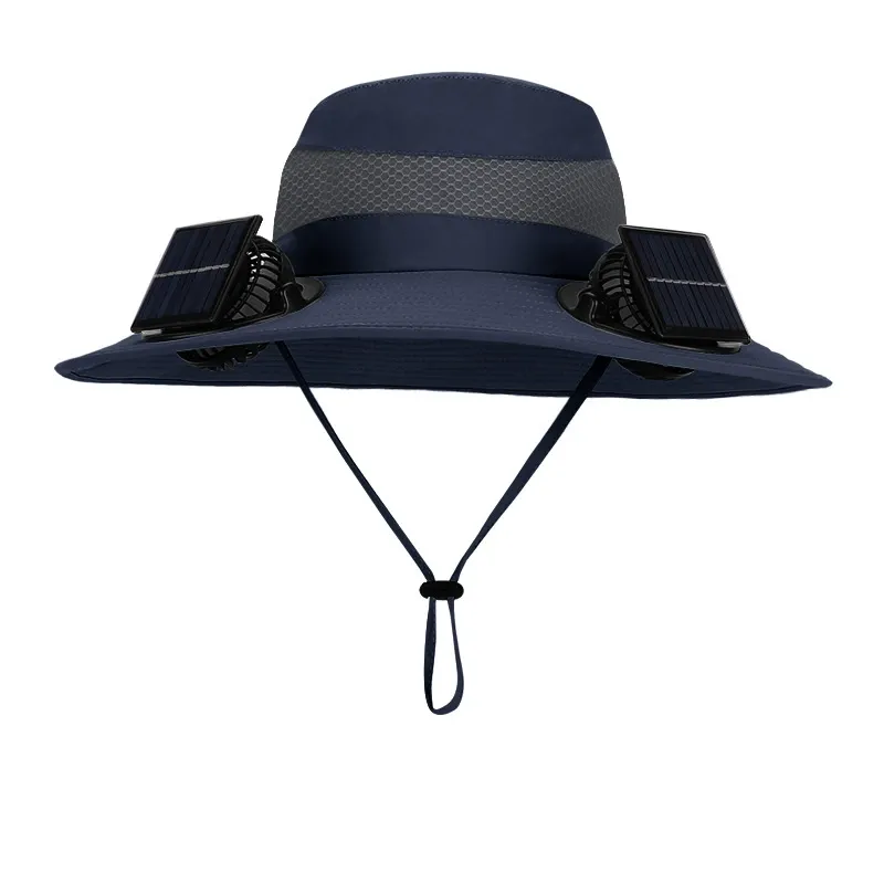 Wide Brim Solar Fan Outdoor Fishing Hat-Solar & USB Charging, Sunscreen Sun Hat with Fan, Solar Fan Hat Upf50+