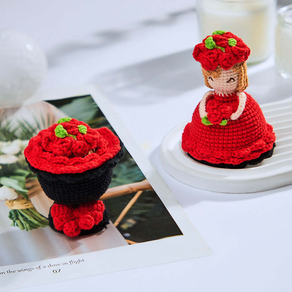 Crochet Doll Crossdressing Bride Flips Wedding Dress Bouquet - Myphotowallet