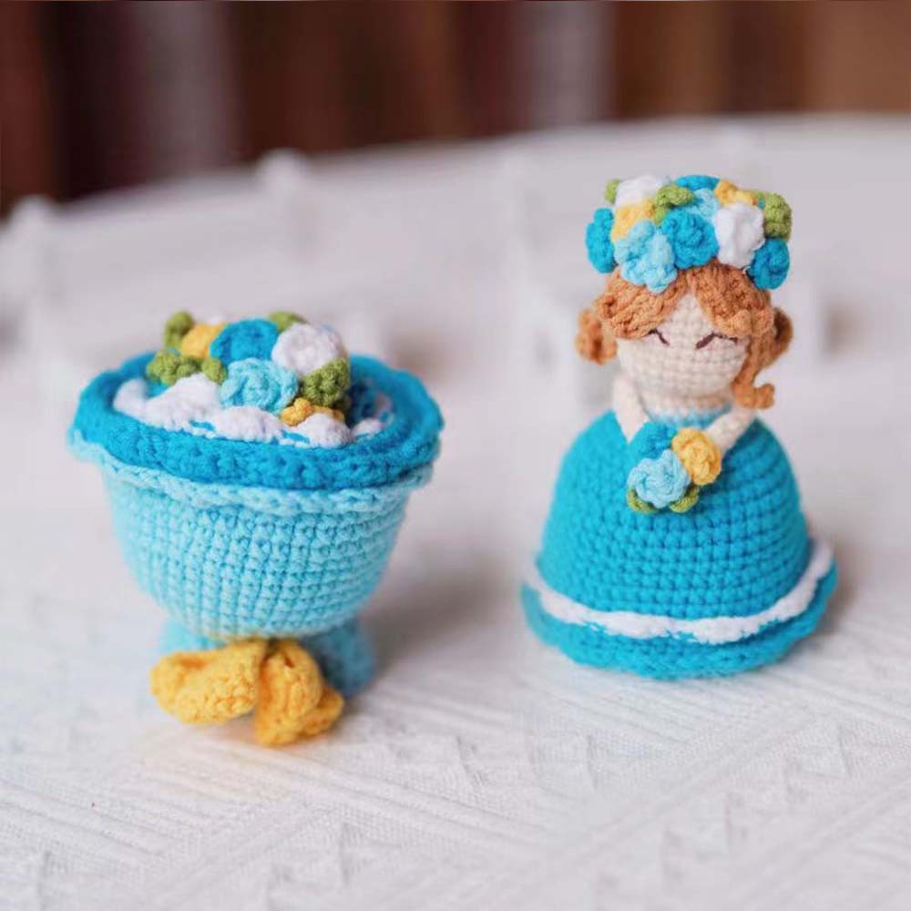 Crochet Doll Crossdressing Bride Flips Wedding Dress Bouquet - Myphotowallet