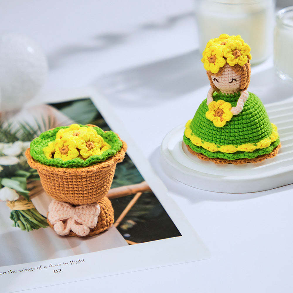Crochet Doll Crossdressing Bride Flips Wedding Dress Bouquet - Myphotowallet