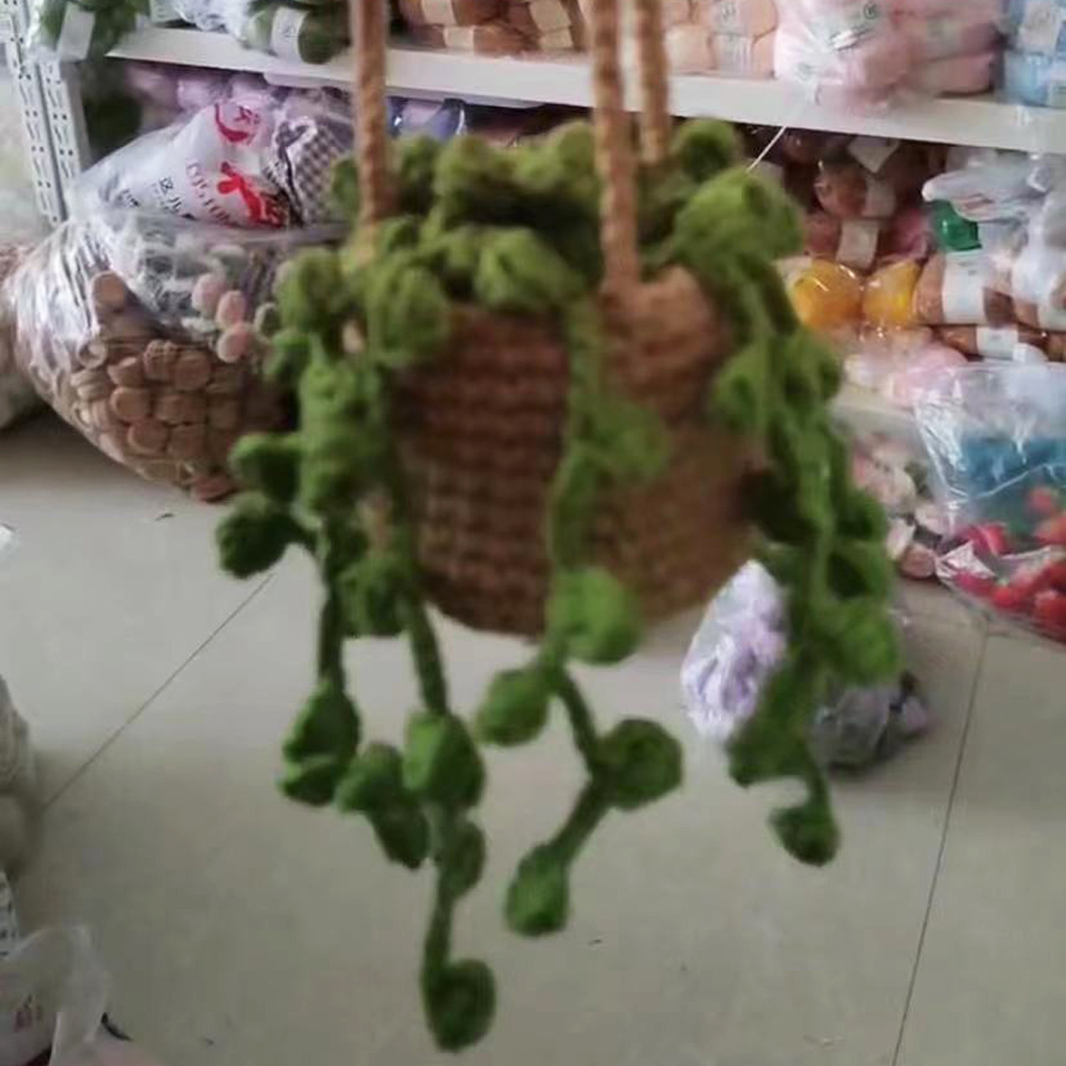 Crochet String of Pearls Plant Car Hanging, Crochet Plant Car Diffuser Hanging, Car Accessories for Women, Cute Car Decor, Plant Lover Gift - 