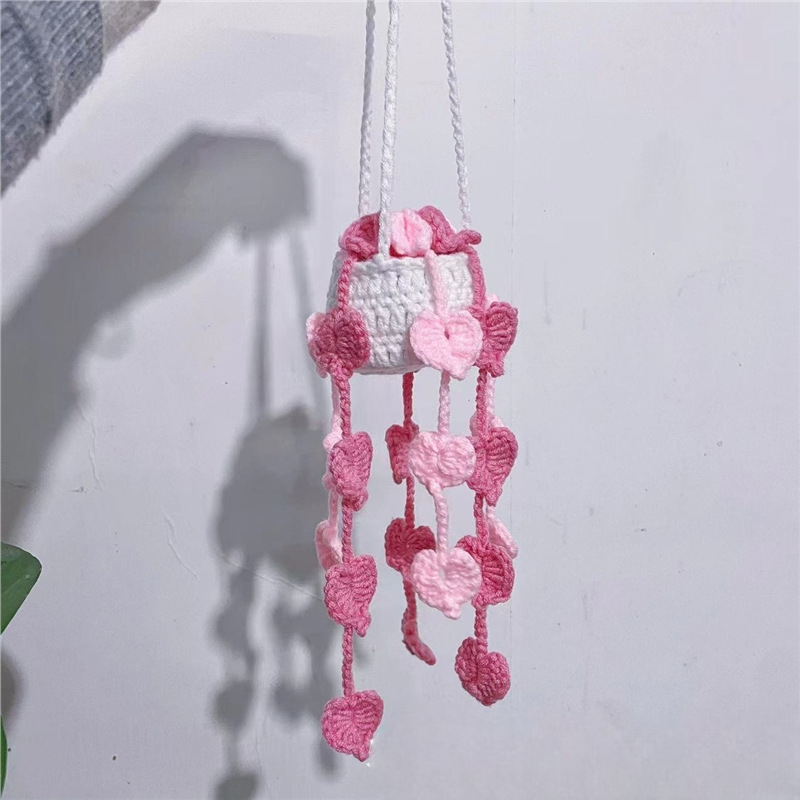 Crochet Lily of The Valley Car Hanging: Handmade Car Mirror Decor - 