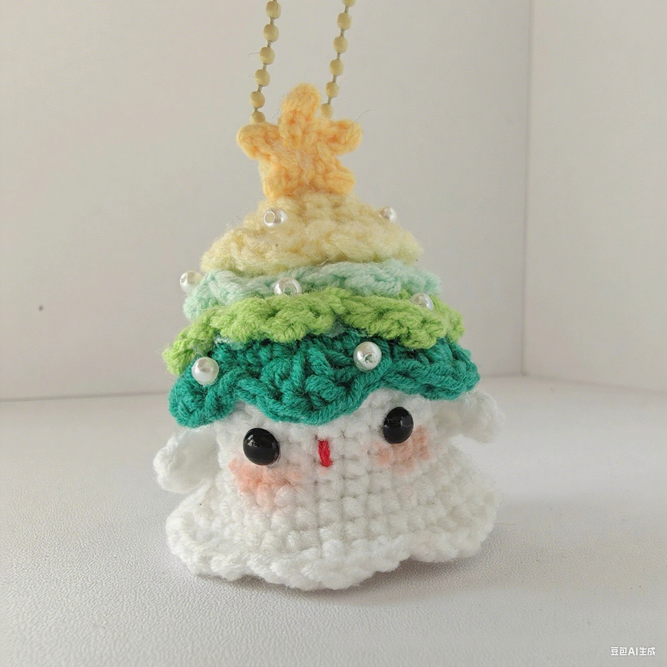 Handmade Halloween Crochet Car Accessories Pumpkin Decor Rear Mirror Hanger fall autumn ghost, cute hanging amigurumi holiday swing ornament - 