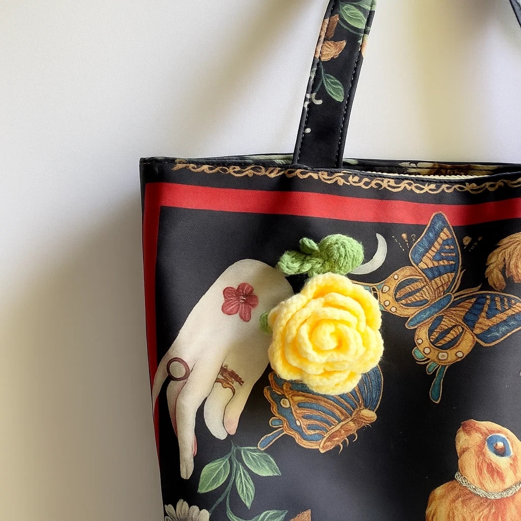 Crochet Cherry Car Mirror Hanging: Handmade Knitted Car Accessory - 