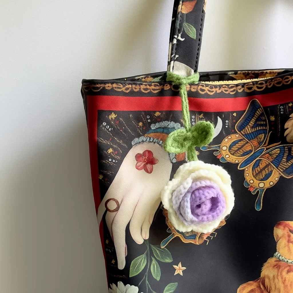 Crochet Cherry Car Mirror Hanging: Handmade Knitted Car Accessory - 