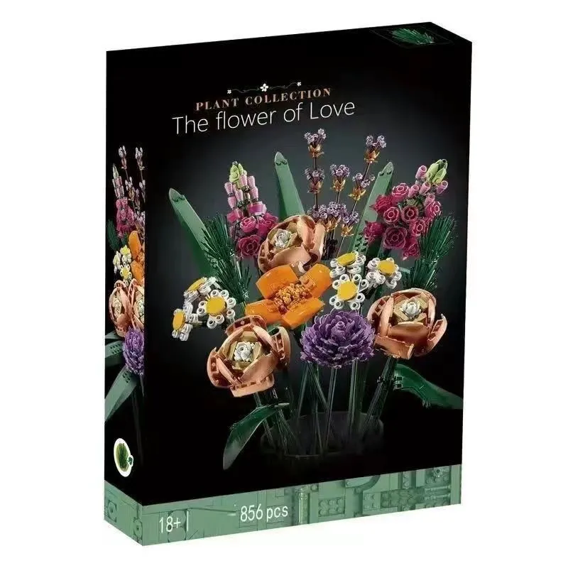 Eternal Bloom Gift for Christmas & Home Décor Flower Bouquet Building Blocks - 