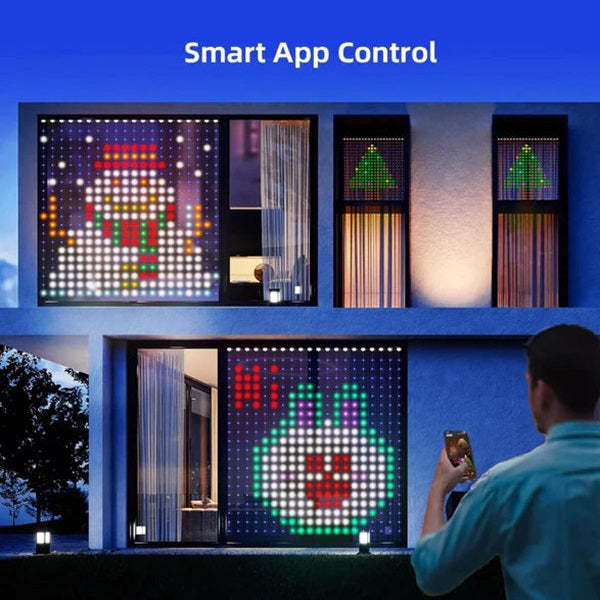 APP Controlled LED Curtain Lights RGB Multi-Color Smart Bluetooth Subtitle Curtain Lights - Myphotowallet