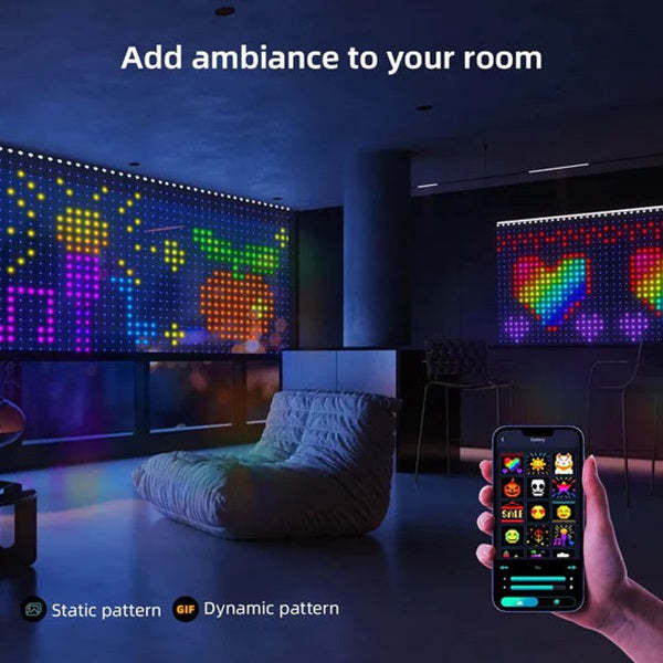 APP Controlled LED Curtain Lights RGB Multi-Color Smart Bluetooth Subtitle Curtain Lights - Myphotowallet