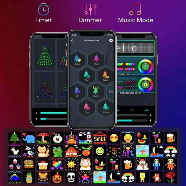 APP Controlled LED Curtain Lights RGB Multi-Color Smart Bluetooth Subtitle Curtain Lights - Myphotowallet