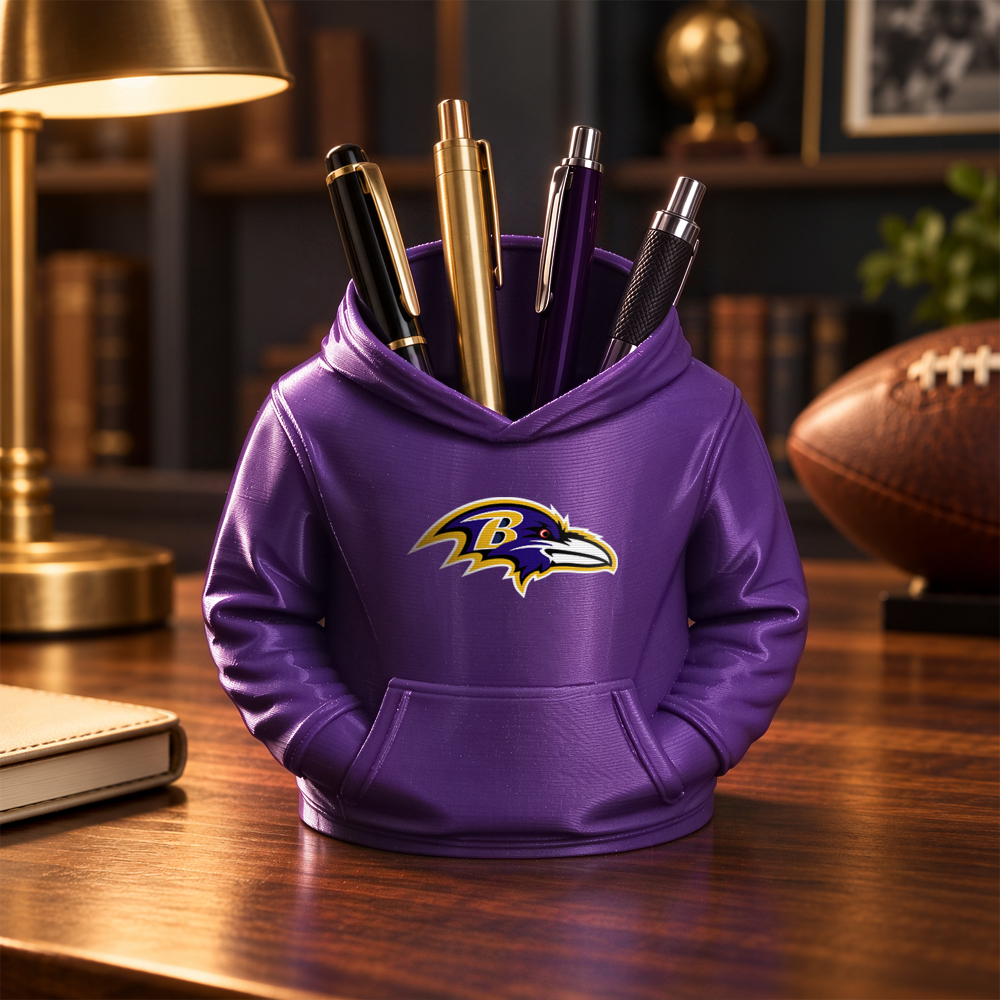 3D Printed Football Hoodie Pen Holder | Team Desk Organizer - 