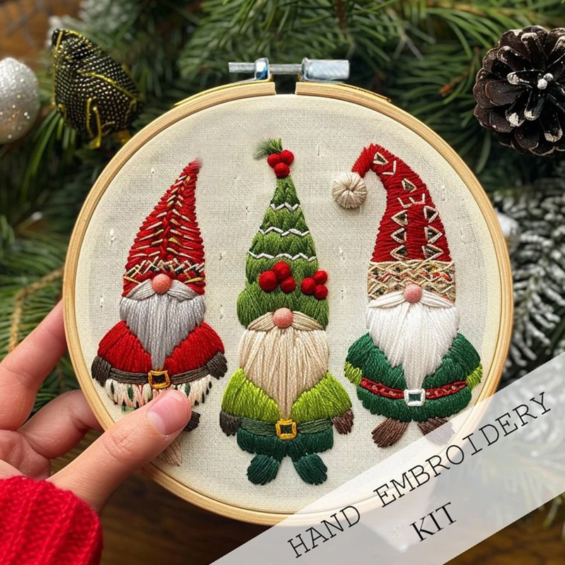 Christmas Embroidery Kit DIY Handmade For Adults And Children Handmade Embroidery Kit With Stamping Embroidery Patterns Suitable For Adult Beginners Christmas Embroidery