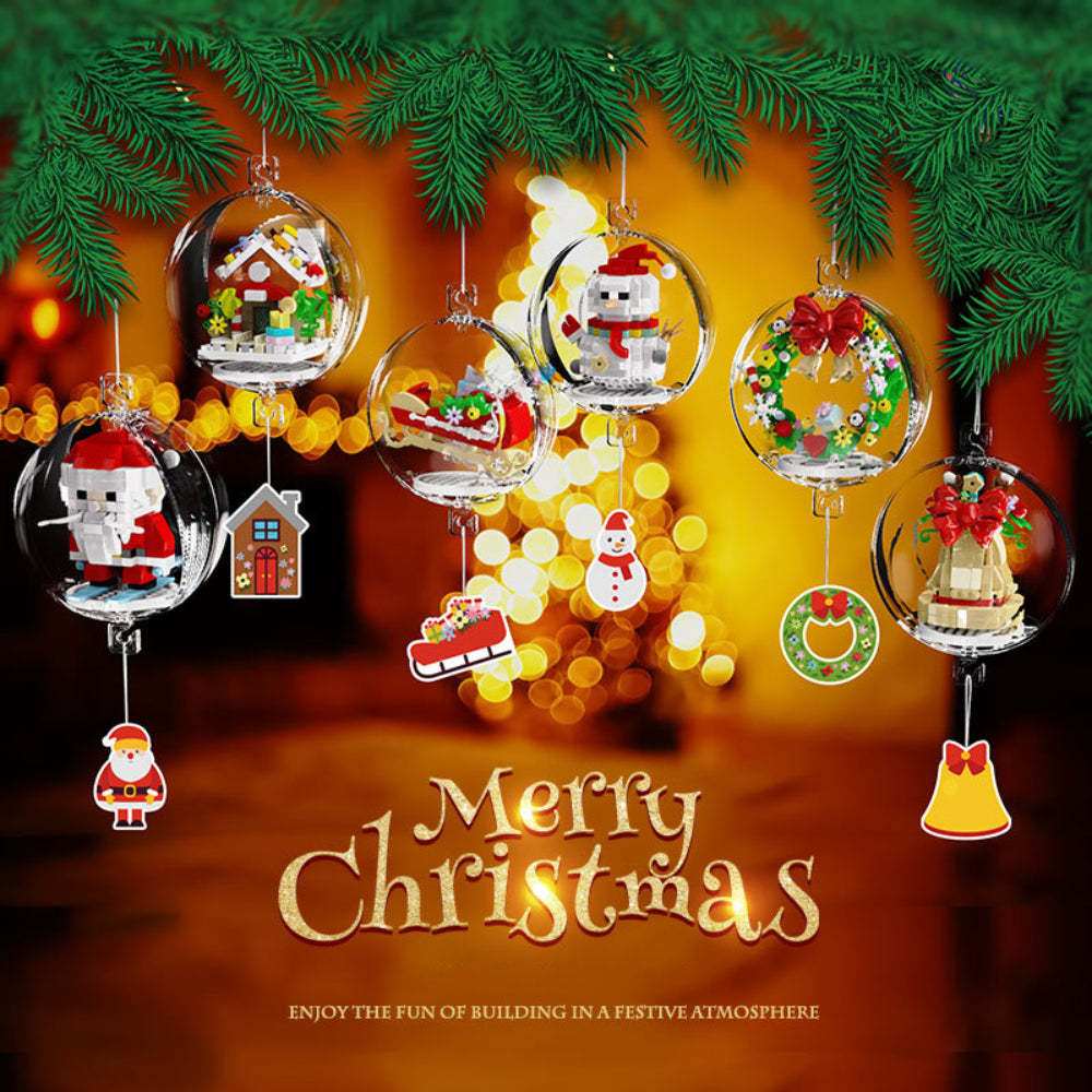 Christmas Building Block Ornament Christmas Block Balls Gift for Kids -