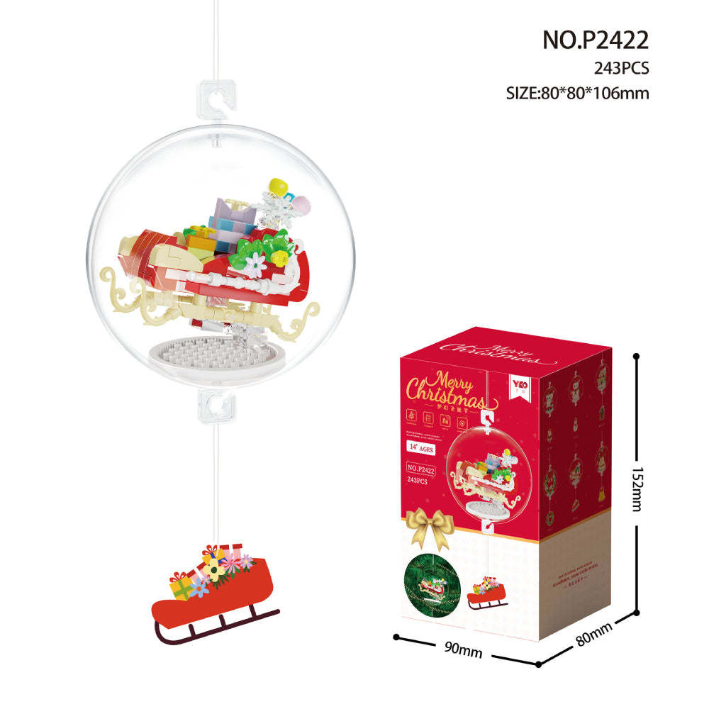 Christmas Building Block Ornament Christmas Block Balls Gift for Kids -