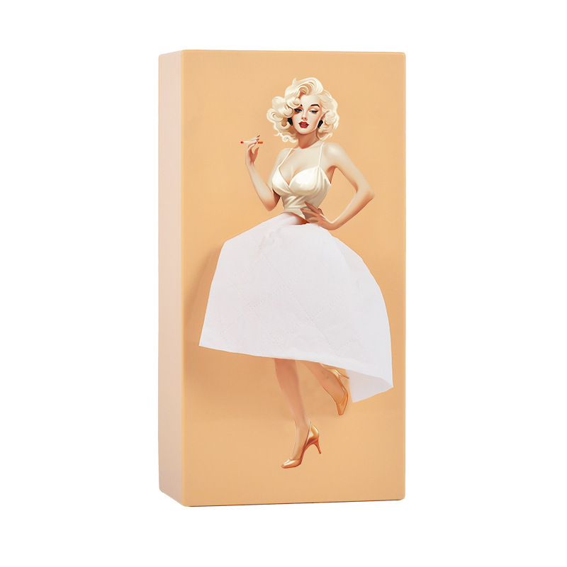 Girl's Long Skirt Tissue Box-Soaring Skirt Tissue Box Tissue, Creative Tissue Box Cover, Short Skirt Girl Cartoon Tissue Box, Tissue Cover Case Paper Dispenser for Home Office and Car