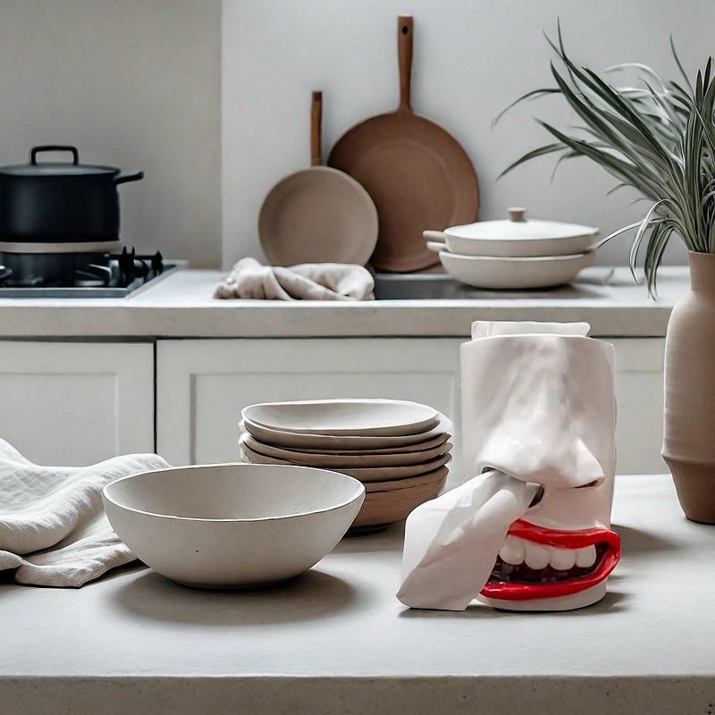 Funny Tissue Holder Decoration, Humorous Nostril Tissue Dispenser, Resin Craft Desktop Decor