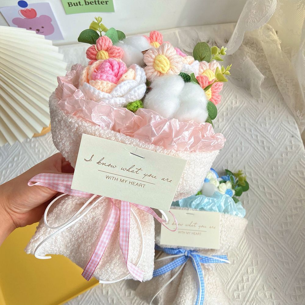 Crochet Flowers Bouquet Handmade Knitted Flowers Bouquet Gift for Her - Myphotowallet