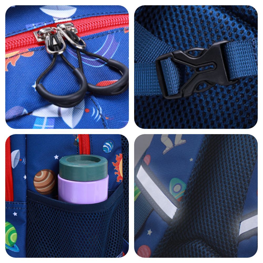 Rainbow School Backpack Astronaut Kids Bookbag Preschool Kindergarten School Bag for Boys Girls - 