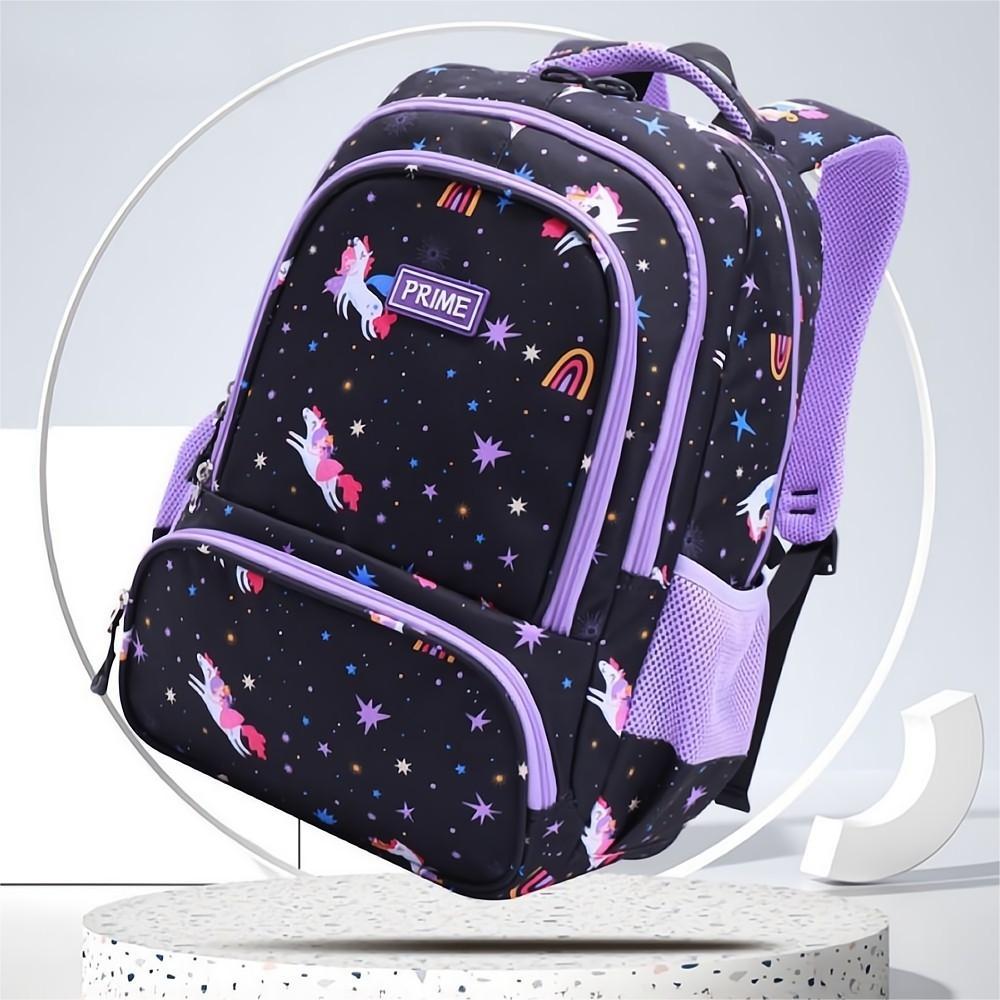 Rainbow School Backpack Astronaut Kids Bookbag Preschool Kindergarten School Bag for Boys Girls - 
